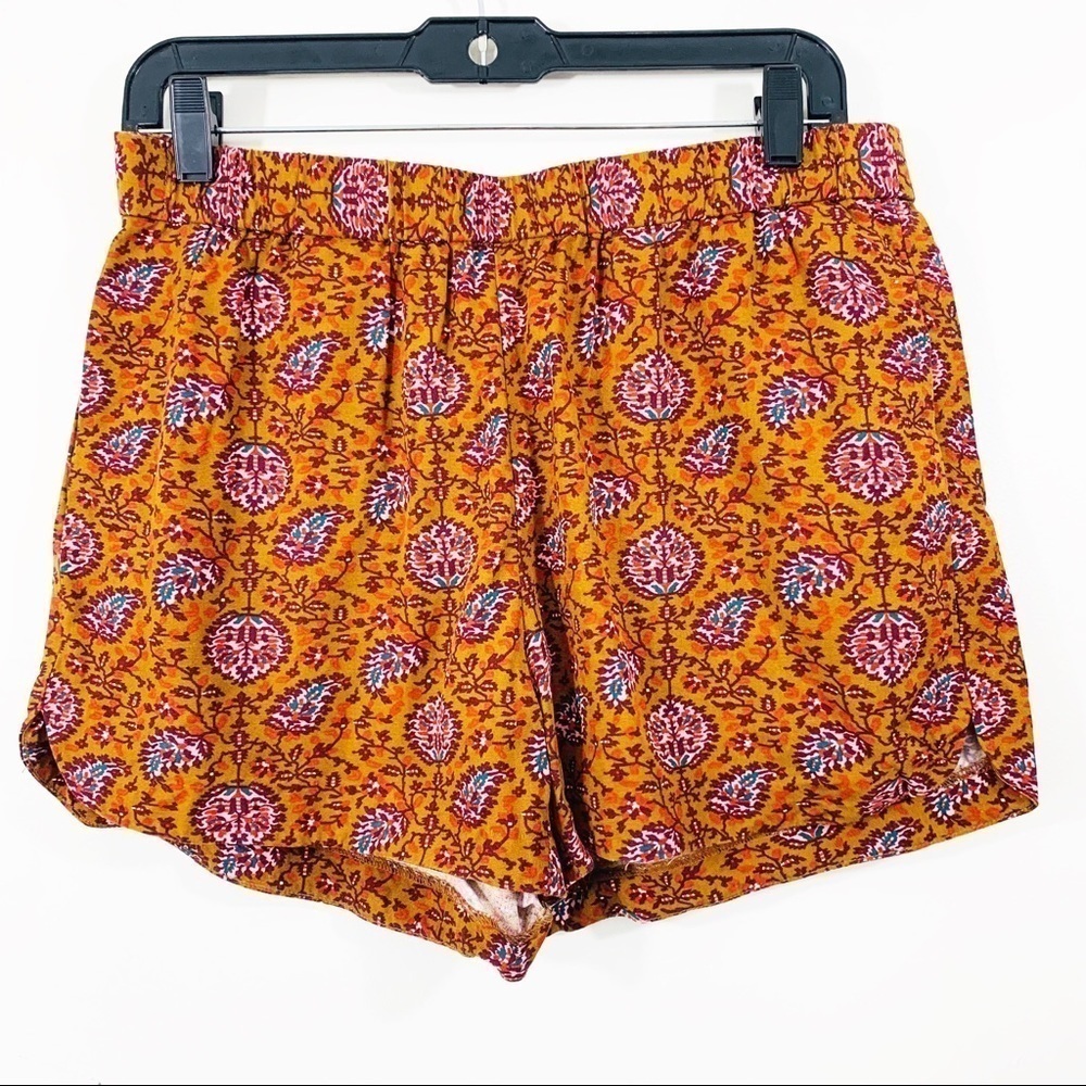 Madewell Drapey Pull-On Shorts in Warm Paisley